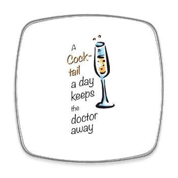Un cocktail par jour éloigne le médecin - Magnet carré - blanc - Devant