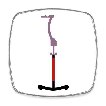 SKIING SKI LIFT BUTTON LIFT - Square fridge magnet - white - Front