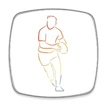 Croquis de joueur de rugby - Magnet carré - blanc - Devant