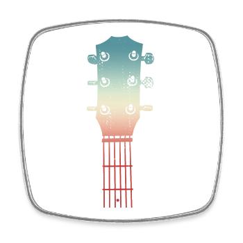 Skizze einer Gitarrenkopfplatte - Viereckiger Kühlschrankmagnet - Weiß - Vorne