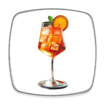 A delicious, summery cocktail - Square fridge magnet - white - Front