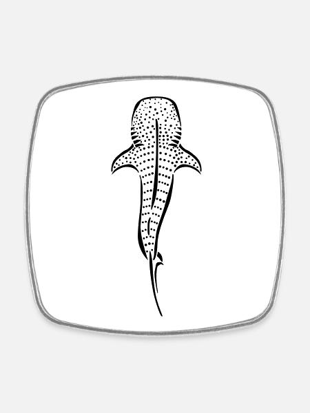 whaleshark - Viereckiger Kühlschrankmagnet - Weiß