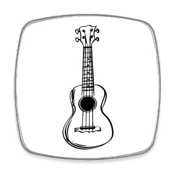 Ukulele Line Art - Viereckiger Kühlschrankmagnet - Weiß - Vorne