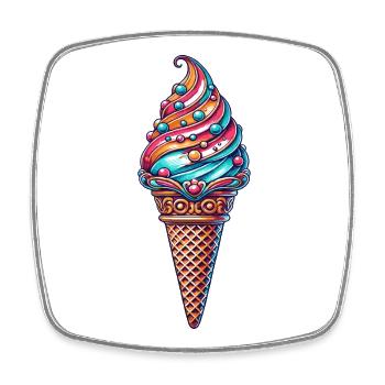 farbenfrohe Eiskreation in lebendigen Farben - Viereckiger Kühlschrankmagnet - Weiß - Vorne