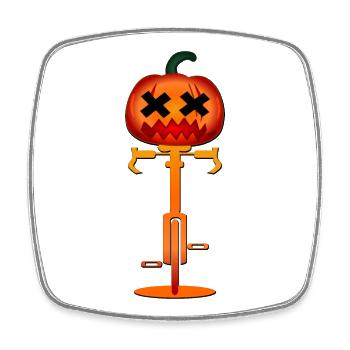 HALLOWEEN KOSTÜME KÜRBIS - FAHRRAD - Viereckiger Kühlschrankmagnet - Weiß - Vorne