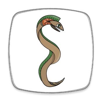 Un serpent aux dents acérées - Magnet carré - blanc - Devant