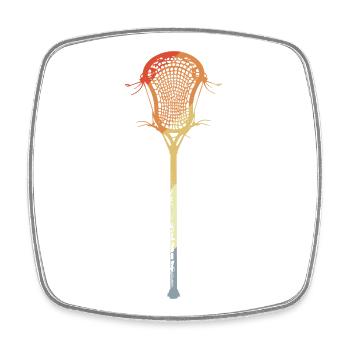 Retro Lacrosse Sticks - Square fridge magnet - white - Front