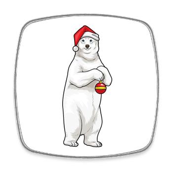 Polar Bear Christmas Christmas Ball - Square fridge magnet - white - Front