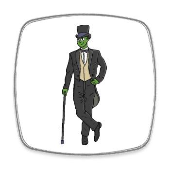 Extraterrestre en costume - Magnet carré - blanc - Devant