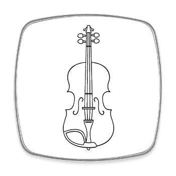 Violin Line Style - Square fridge magnet - white - Front