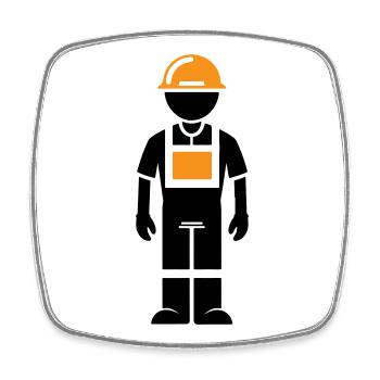 Construction worker - Square fridge magnet - white - Front