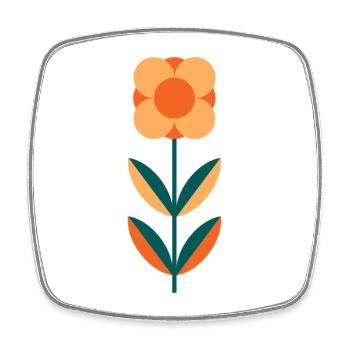 Minimalist Summer Poppy Blossom Design - Square fridge magnet - white - Front