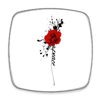 Style d’encre Peace & Rose - Magnet carré - blanc - Devant