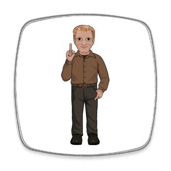 Tage Danielsson - Square fridge magnet - white - Front