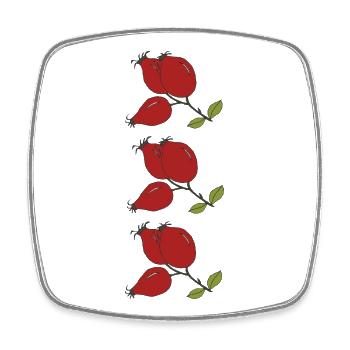 Red Berry Branch Illustration - Square fridge magnet - white - Front