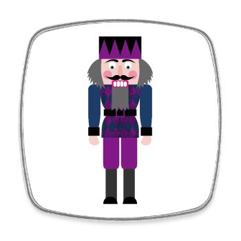 Nussknacker Rauten Rhomben Muster Weihnachten Xmas - Viereckiger Kühlschrankmagnet - Weiß - Vorne