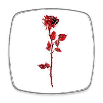 Crimson Rose Anemone Illustration - Square fridge magnet - white - Front