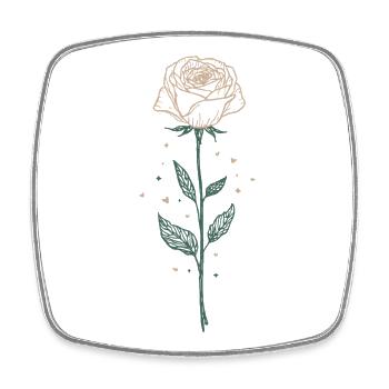 Elegant Rose Illustration - Square fridge magnet - white - Front