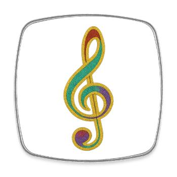 Colorful Glitter Treble Clef Design - Square fridge magnet - white - Front