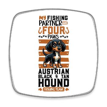 Fishing and Austrian Pinscher - Square fridge magnet - white - Front