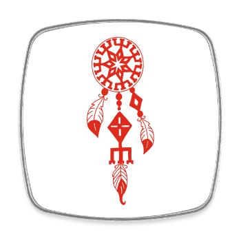 Roter Traumfänger - Viereckiger Kühlschrankmagnet - Weiß - Vorne