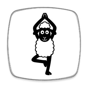 Yoga Mouton - Magnet carré - blanc - Devant