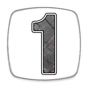 Eins Betontextur Design - Viereckiger Kühlschrankmagnet - Weiß - Vorne