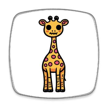 Girafe Halloween Zombie - Magnet carré - blanc - Devant
