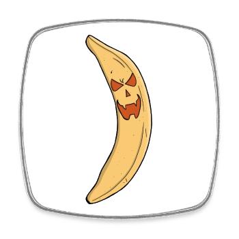 Bananen-Kürbis-Laterne - Viereckiger Kühlschrankmagnet - Weiß - Vorne