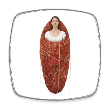 Cocoon | The Birth of the Self from Itself - Square fridge magnet - white - Front