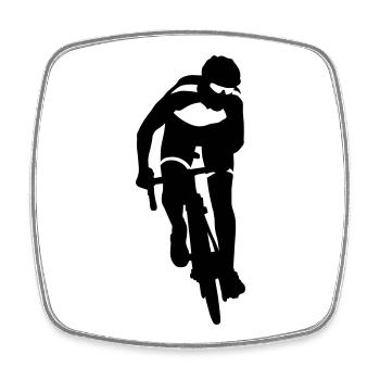 Racer - Square fridge magnet - white - Front