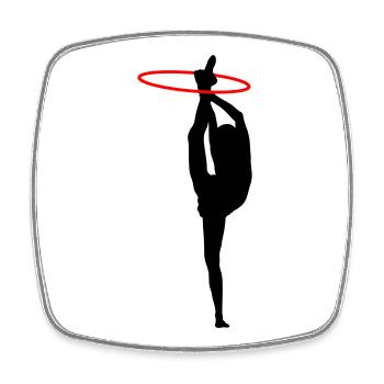 Gymnastik - Viereckiger Kühlschrankmagnet - Weiß - Vorne