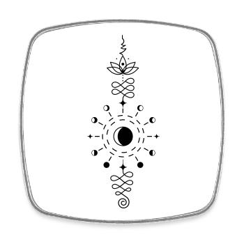 Moon Totem – Symbol der Nachtkraft Lunargeist - Magnet carré - blanc - Devant