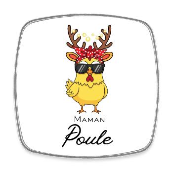 Mama hen - Square fridge magnet - white - Front