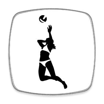 Volleyball - Square fridge magnet - white - Front