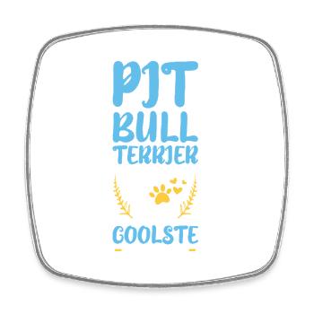 My Bull Terrier – Coolest Dog Design - Square fridge magnet - white - Front