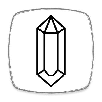 quartz crystal - Square fridge magnet - white - Front