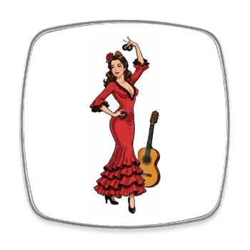 Red Flamenco Dancer - Square fridge magnet - white - Front