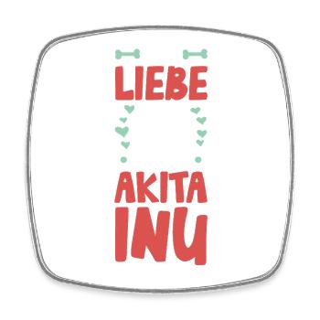 I love my Akita Inu - Square fridge magnet - white - Front
