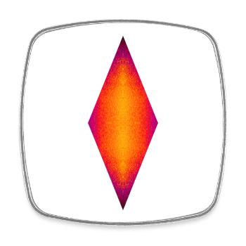 Neon Diamond, Heat Core, Prism Flame, Inner Fire - Viereckiger Kühlschrankmagnet - Weiß - Vorne