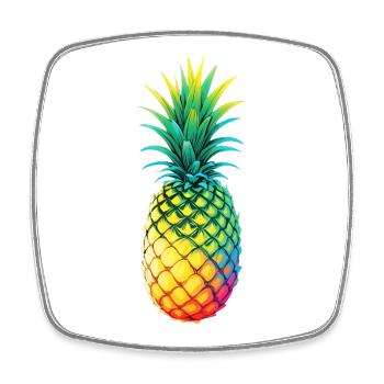 Rainbow Pineapple Illustration - Square fridge magnet - white - Front