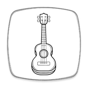 Sketch de ukulélé - Magnet carré - blanc - Devant