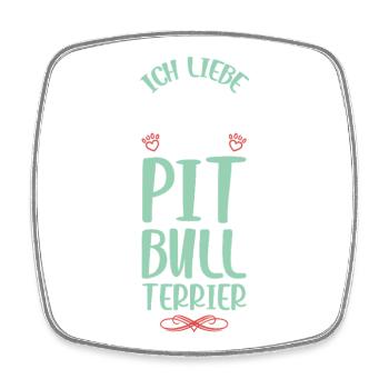 J’adore mon Pit Terrier - Magnet carré - blanc - Devant