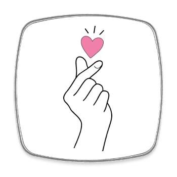 K-Pop Finger Heart - Viereckiger Kühlschrankmagnet - Weiß - Vorne