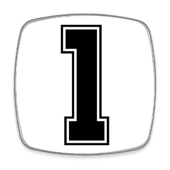 1 - Square fridge magnet - white - Front