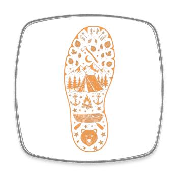 Forest Camping Footprint Landscape Travel Camping - Square fridge magnet - white - Front