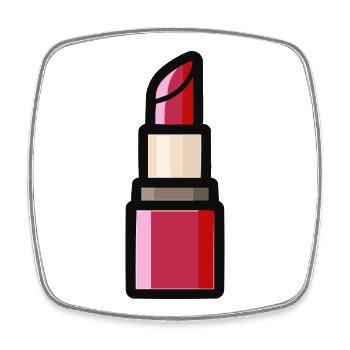 Illustration de rouge à lèvres - Magnet carré - blanc - Devant