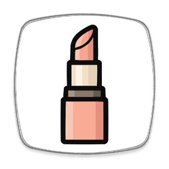Lippenstift Kosmetik in Rosé - Viereckiger Kühlschrankmagnet - Weiß - Vorne