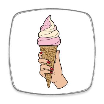 Main tenant Glace à l'Italienne - Square fridge magnet - white - Front