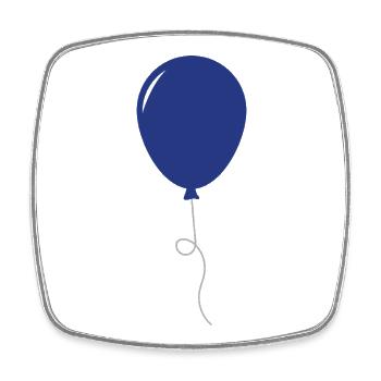 Ballon - Viereckiger Kühlschrankmagnet - Weiß - Vorne